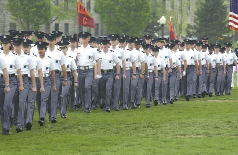 Cadets marching in review