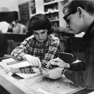 Two students studying