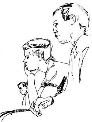 Sketch of students in class