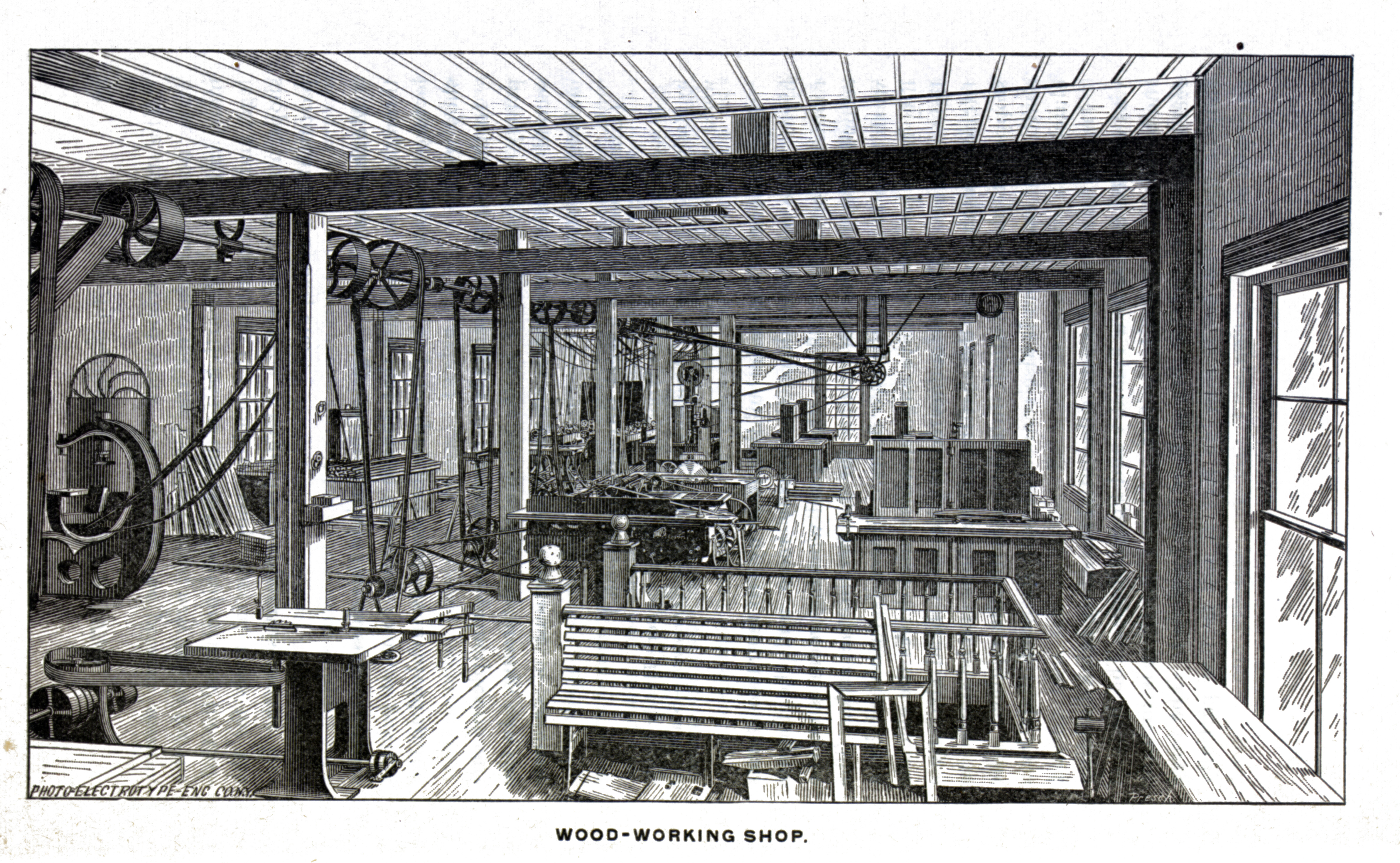 Preston And Olin Building, 1889 wood shop