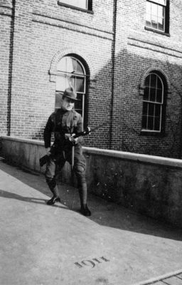 Cadet Posing with Bayonet