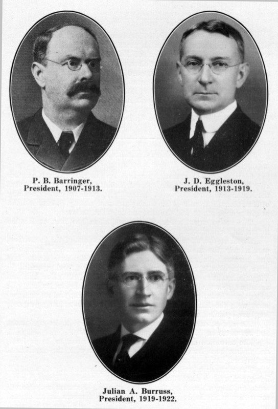 Presidents Barringer, Eggleston, Burruss