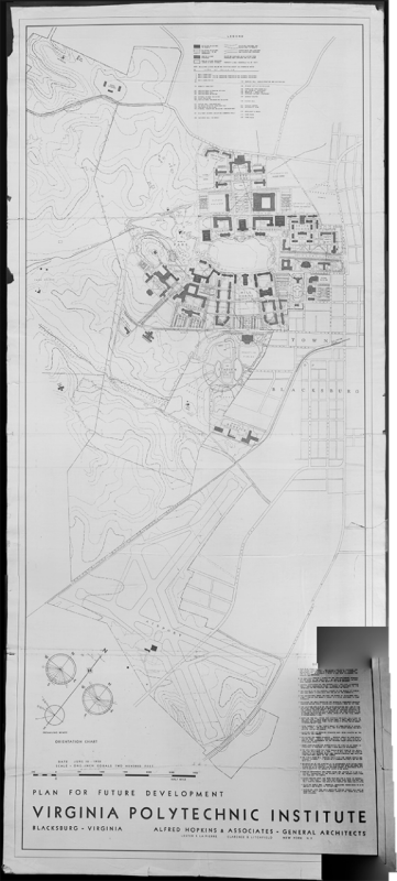 1950 Campus Plan in black and white