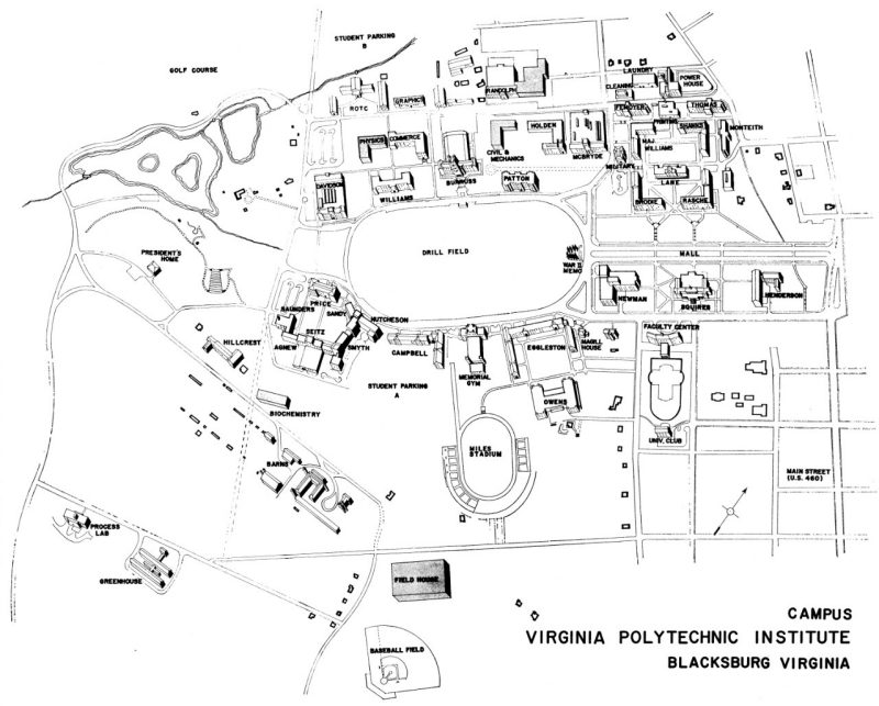 1960 campus map