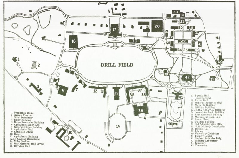 1945 map of campus